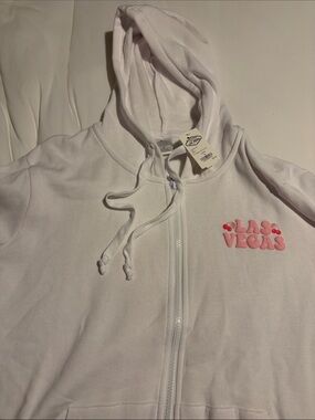 Welcome to Fabulous Las Vegas White Zip-Up Hoodie with tags NEW